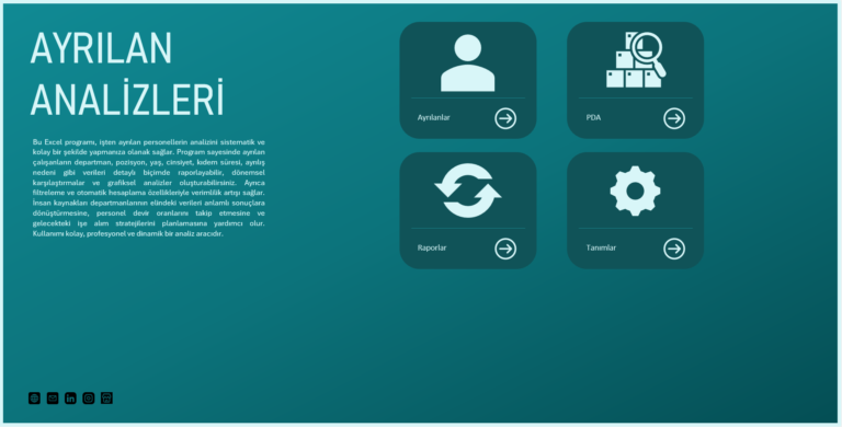 Ücretsiz Excel İşten Ayrılan Analiz Programı