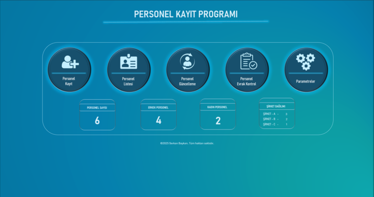 Excel Personel Kayıt Programı 2026 Excel Personel Kayıt Programı